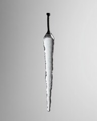 Aufkleber - Minimalist Winter Crystallography Ultra-High Resolution Icicle Macro for Climate Science, Design Innovation, and Environmental Visualization