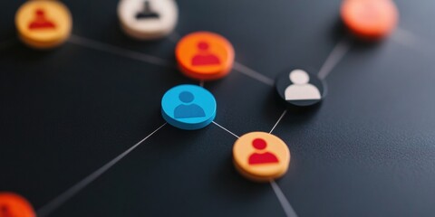 Fototapete - AI-Powered Customer Network Visualization Next-Gen CRM Data Mapping with Dynamic Segmentation Insights for Personalized Digital Marketing Strategies