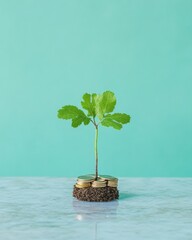 Poster - Sustainable Financial Growth Minimalist Green Investment Visualization with Emerging Eco-Friendly Wealth Building Strategies for Conscious Entrepreneurs