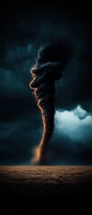 Fototapete - Climate Crisis Visualization Apocalyptic Tornado Dynamics in Ultra-HD - Immersive Environmental Documentary and Extreme Weather Risk Communication