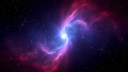 Wall Mural - a stunning nebula illuminated by a bright central star, casting radiant beams of light through the s