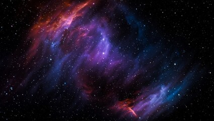 Wall Mural - a vibrant nebula with glowing clouds of gas in shades of purple, blue, and orange, set against a sta