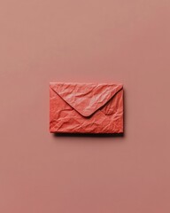 Aufkleber - Minimalist Corporate Communication Mockup Textured Coral Envelope Showcasing Modern Branding Aesthetics for Digital Marketing Professionals