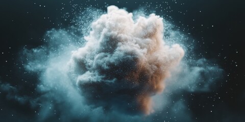 Aufkleber - Ethereal Quantum Cloud Dynamic Particle Explosion Visualizing Climate Tech Innovation for Eco-Conscious Digital Storytelling