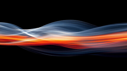 Wall Mural - Dynamic abstract wave formation with flowing colors against a dark background during a digital art creation Generative AI
