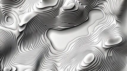 Poster - grey contour topographic texture vector set for design generative ai