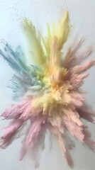 Poster - Pastel Color Powder Explosion with Glitter