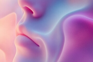 Poster - Abstract close-up of a human face with soft gradient colors in a surreal artistic representation