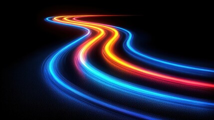 Poster - Abstract Light Trails: A Journey of Colorful Speed and Motion