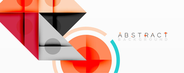 Fototapete - Geometric shapes, vibrant colors, modern design. Overlapping elements create dynamic composition. Minimalist aesthetic, clean lines, abstract art.