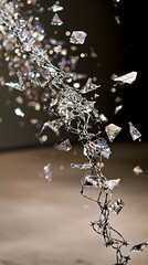 Poster - Shattered Crystal Fragments Flowing Downward