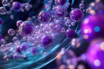 Poster - Colorful floating spheres create an abstract visual in a digital artwork