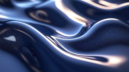 Poster - Abstract Blue Liquid Surface: A Study in Smoothness and Light