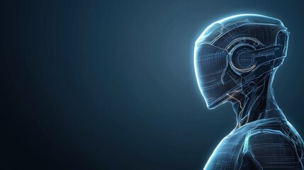 Poster - blueprint abstract blueprint concept of a futuristic robot design with holographic layers.