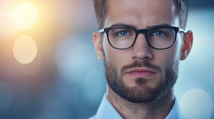 Poster - businessperson young startup founder standing in a coworking space with a determined look.