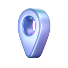 Wall Mural - 3d holographic location pin icon with iridescent and neon effects. isolated on a white background. r