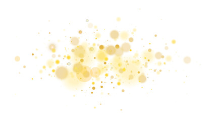 Wall Mural - golden bokeh light trail on transparent background png