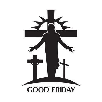 good friday silhouette vector art illustration