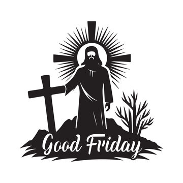 good friday silhouette vector art illustration