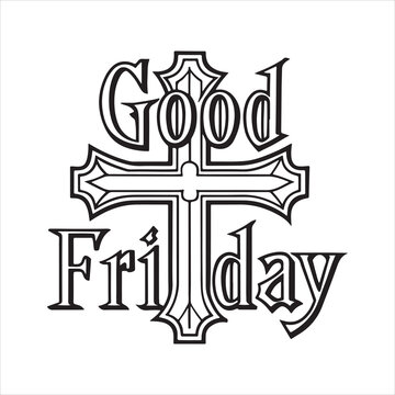 good friday silhouette vector art illustration