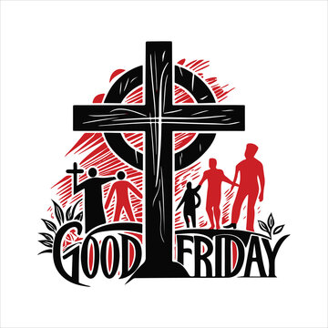 good friday silhouette vector art illustration