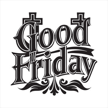 good friday silhouette vector art illustration