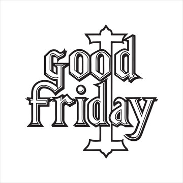 good friday silhouette vector art illustration