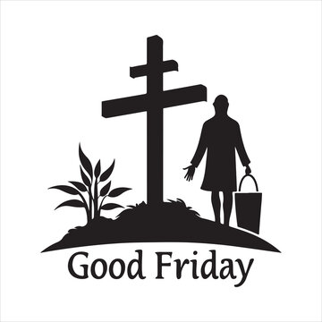 good friday silhouette vector art illustration