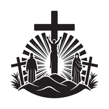 good friday silhouette vector art illustration