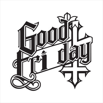 good friday silhouette vector art illustration