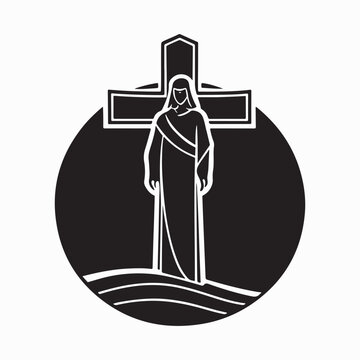 good friday silhouette vector art illustration
