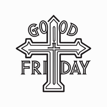 good friday silhouette vector art illustration