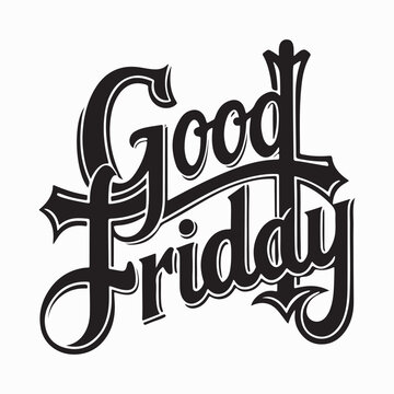 good friday silhouette vector art illustration