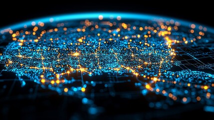Poster - Global Network Connections Abstract Image