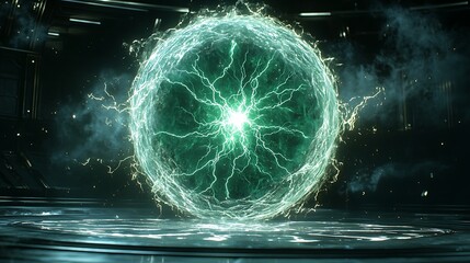 Poster - Glowing Energy Orb Futuristic Technology Background