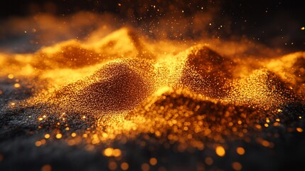 Poster - Glowing Golden Particles Abstract Background Texture