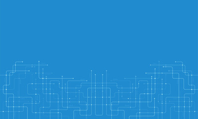 Poster - Digital technology background. Concept with technology line. Circuit board background technology