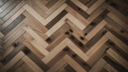 Poster - Chevron herringbone oak laminate pattern