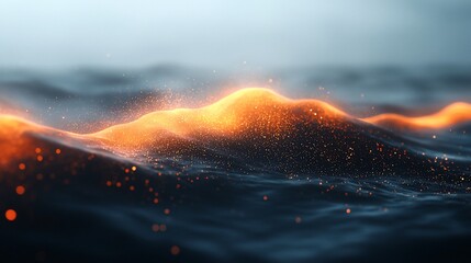 Poster - Glowing Water Peaks Abstract Nature Background
