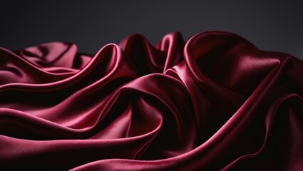 Poster - Beautifully wavy bright red curtains.