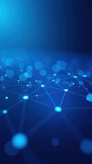 Poster - Digital network connections with glowing nodes and lines creating a futuristic atmosphere, representing technology and innovation, digital communication concept