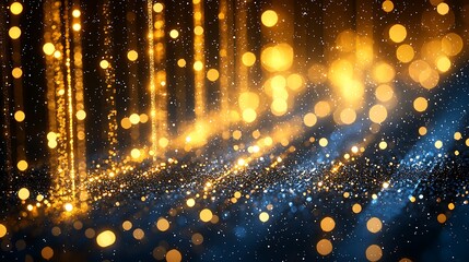 Poster - Gold and Blue Abstract Light Background