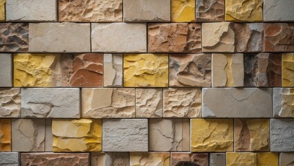 Poster - Brick pattern on the wall. Sandstone. Ancient times.