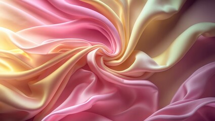 Aufkleber - Blur of sheer fabric with luminous, flower-like patterns, creating a vibrant, textured appearance. The gentle radiance and flowing layers are ideal for artistic and fashion backgrounds.