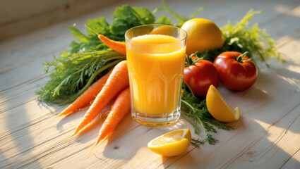 Poster - Refreshing vegetable juices for health and as an antioxidant.