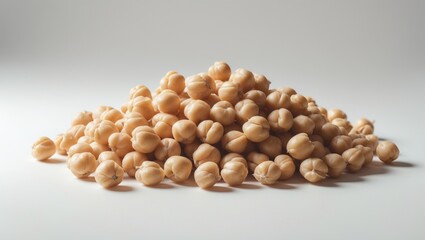 Poster - Healthy cooked chickpeas on a white background.