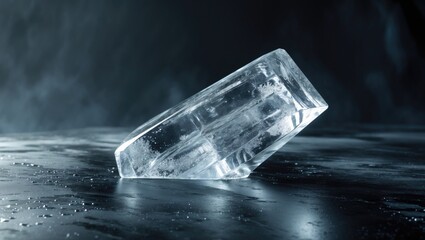 Aufkleber - Ice block, isolated on a background. Clipping path is included.
