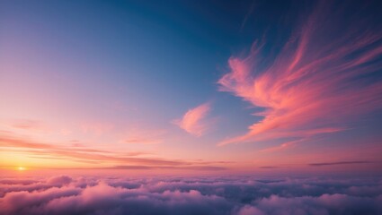 Poster - Natural background theme Sunset and cloud scenery