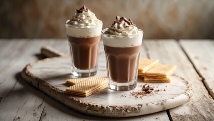 Poster - Iced chocolate coffee frappe garnished with whipped cream and chocolate shavings.