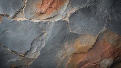 Poster - Natural slate silver gray multi-colored backdrop texture.